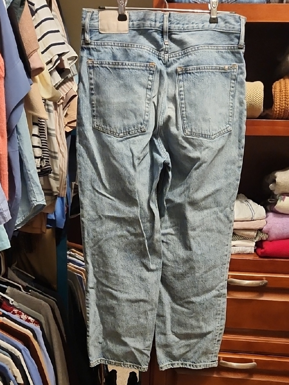 Everlane The 90's Cheeky Button Fly Crop Light Blue Jeans, Size 29 Regular - Picture 9 of 9